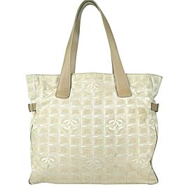 Chanel Line Travel Gm 872743 Beige Canvas Tote