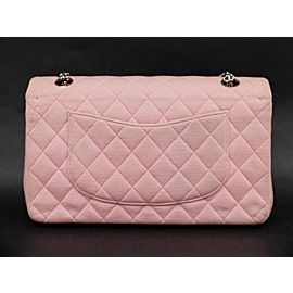 Chanel Mademoiselle Quilted Classic Medium Chain Flap 869914 Pink Cotton Shoulder Bag