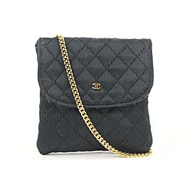 Chanel Mini Black Quilted Micro Chain Flap Nano Bag 715cas323