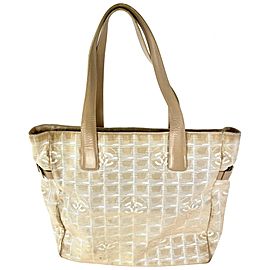 Chanel New Line Gm Shopper 16c65 Beige Canvas Tote