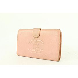 Chanel Pink Caviar CC Logo Long Wallet 42cas625