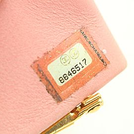 Chanel 868041 Pink Caviar Long CC Logo Flap Bifold Wallet