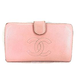 Chanel Pink Caviar Cc Logo 216048 Wallet