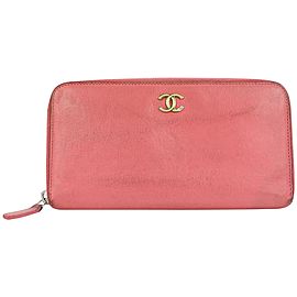 Chanel Pink Leather CC Logo Zippy L-Gusset Wallet 13ccs111