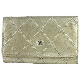 Chanel Gold Quilted 6 Key Holder Case 857025