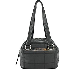 Chanel Quilted Caviar Boston Bowler 14cz0129 Black Leather Shoulder Bag