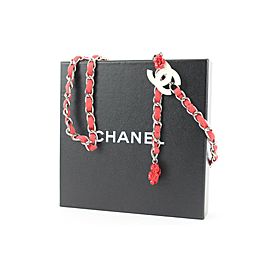 Chanel 04P Red Camellia Chain Belt or Floral Necklace 717ccs323