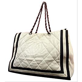 Chanel GST Two-Tone Quilted Chain Grand Shopping Tote 2151949