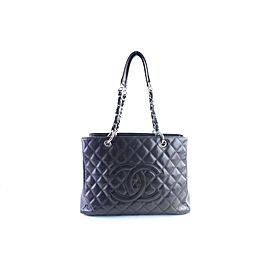 Chanel Shopping Tote Quilted Caviar Grand 11cr0628 Dark Brown Leather Shoulder Bag