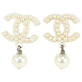 Chanel 03A Pearl CC Drop Earrings 20ACS719