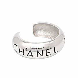 Chanel 96p Silver Logo Bangle Bracelet Cuff 1020c35