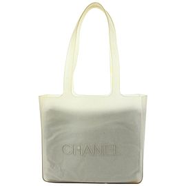 Chanel Grey Translucent Rubber Logo Jelly Tote Bag 927ca44