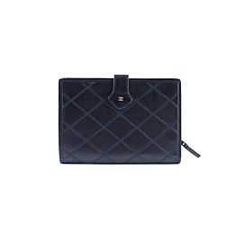 Chanel ( Ultra Rare ) Quilted Bifold Wallet 226431 Black Leather Clutch