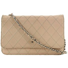 Chanel Pink Quilted Whip Stitch Wallet on Chain Classic Flap Bag 330cas519