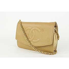 Chanel Nude Beige Caviar Leather Wallet on Chain Flap Crossbody Bag 152cas78