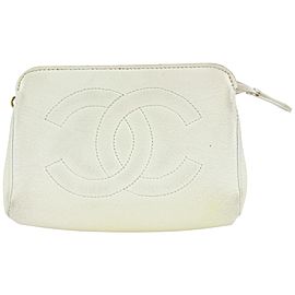 Chanel White Caviar CC Mini Cosmetic Pouch 854cas48