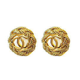 Chanel Gold-Tone Wired CC Vintage Earrings