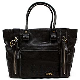 Chloé 871997 Eclipse Dark Brown Leather Tote