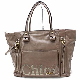 Chloé Chloé Large Zip Shopper Tote 869608 Brown Leather Shoulder Bag