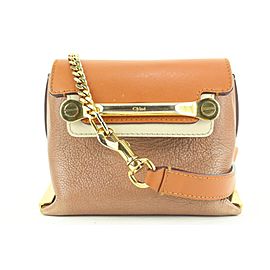 Chloé Brown x Orange Leather Mini Chain Crossbody Bag 35ch115