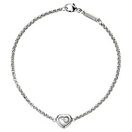 Chopard 18K White Gold Happy Heart Diamond Bracelet