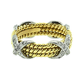 Tiffany & Co. Jean Schulmberger Platinum and Yellow Gold Diamond X Ring