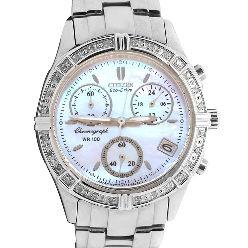 Citizen Eco Drive WR 100 Chronogrpah Diamond Bezel Watch