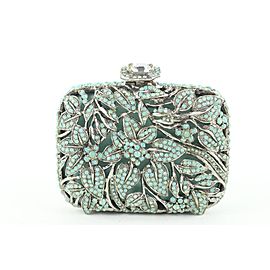 Clara Kasavina Green Beaded Stone Crystal Minaudiere Clutch 77ck426