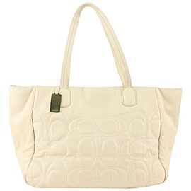 Coach Cream Quilted Shopper Tote bag 17CH1029