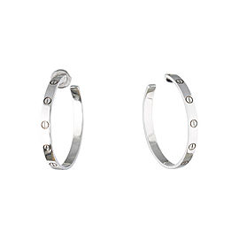 Cartier 18K White Gold Love Large Hoop Earrings