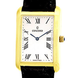 Concord Bennington Tank Rectangle 18K Yellow Gold Mens Watch