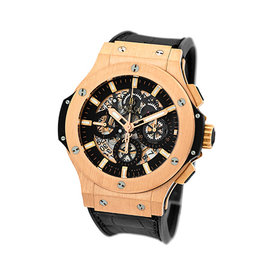 Hublot "Big Bang Aero Bang Skeleton Chronograph 18K Rose Gold " Strapwatch 44mm Mens Watch