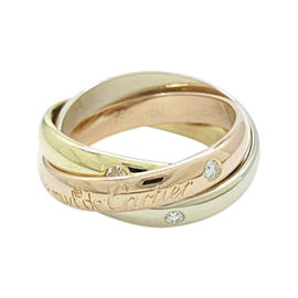 Cartier 18K Yellow, White & Rose Gold with Diamond Anniversary Ring Size 5.25