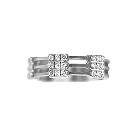 18k White Gold 3 Row Diamond Ring