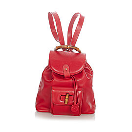 Gucci Bamboo Leather Drawstring Mini Backpack