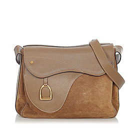 Gucci Saddle Suede Crossbody Bag