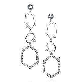 Mimi So Jackson Pave Diamond Three Link Earrings