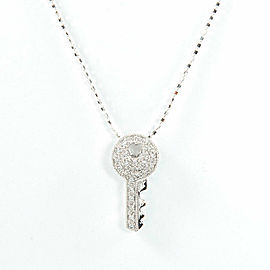 18K white Gold Diamond Key Necklace