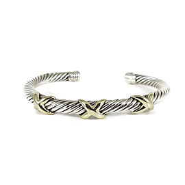 David Yurman 925 Sterling Silver & 14K Yellow Gold XXX Bracelet