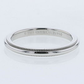 TIFFANY & Co 950 Platinum Milgrain Ring LXGBKT-607