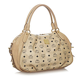 MCM Visetos Leather Handbag