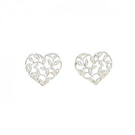 Tiffany & Co 925 Silver Olive Leaf Heart Earrings E0794