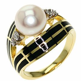 MIKIMOTO 18k Yellow Gold Pearl Ring LXGQJ-490