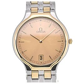 OMEGA de vill symbol 18K YG Stainless Steel gold Dial Quartz Watch LXGJHW-175