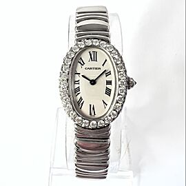 CARTIER BAIGNOIRE 22mm 18K White Gold Diamond Watch