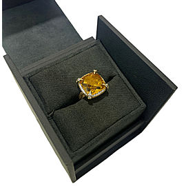 David Yurman Yellow Gold Chatelaine Ring Citrine 14mm