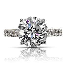 8 CARAT ROUND CUT J COLOR VVS1 CLARITY DIAMOND ENGAGEMENT RING 18K WHITE GOLD GIA CERTIFIED 5 CT J VVS1 BY MIKE NEKTA