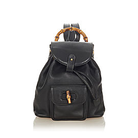 Gucci Bamboo Drawstring Leather Backpack