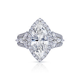 Katie Carat J IF Marquise Cut Diamond Engagement Ring in 18 Karat White Gold