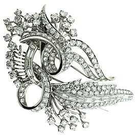 Platinum with 6.5ctw. Diamond Double Brooch